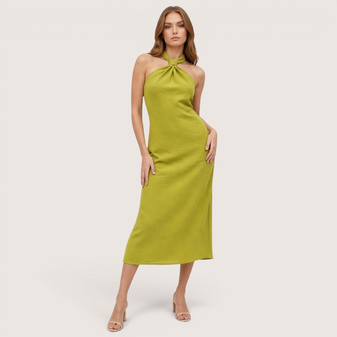 Liora | Women's Halter Neck Maxi Dress with Cross Strap Detail Castiles Liora | Women's Halter Neck Maxi Dress with Cross Strap Detail Castiles