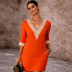 Elara | Women’s Linen V-Neck Summer Dress