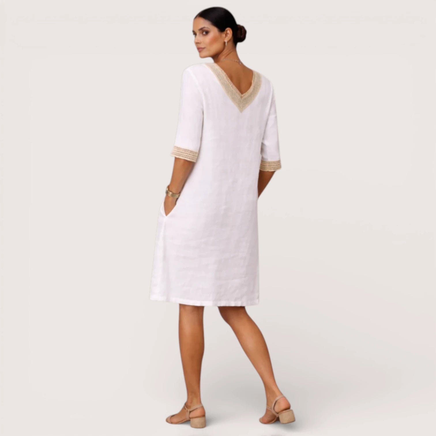 Elara | Women's Linen V-Neck Summer Dress Castiles Elara | Women's Linen V-Neck Summer Dress Castiles