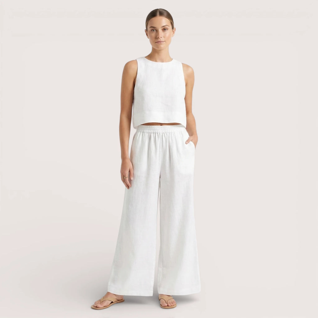 Aurelia | Women’s Sleeveless Top & Wide-Leg Trousers Set