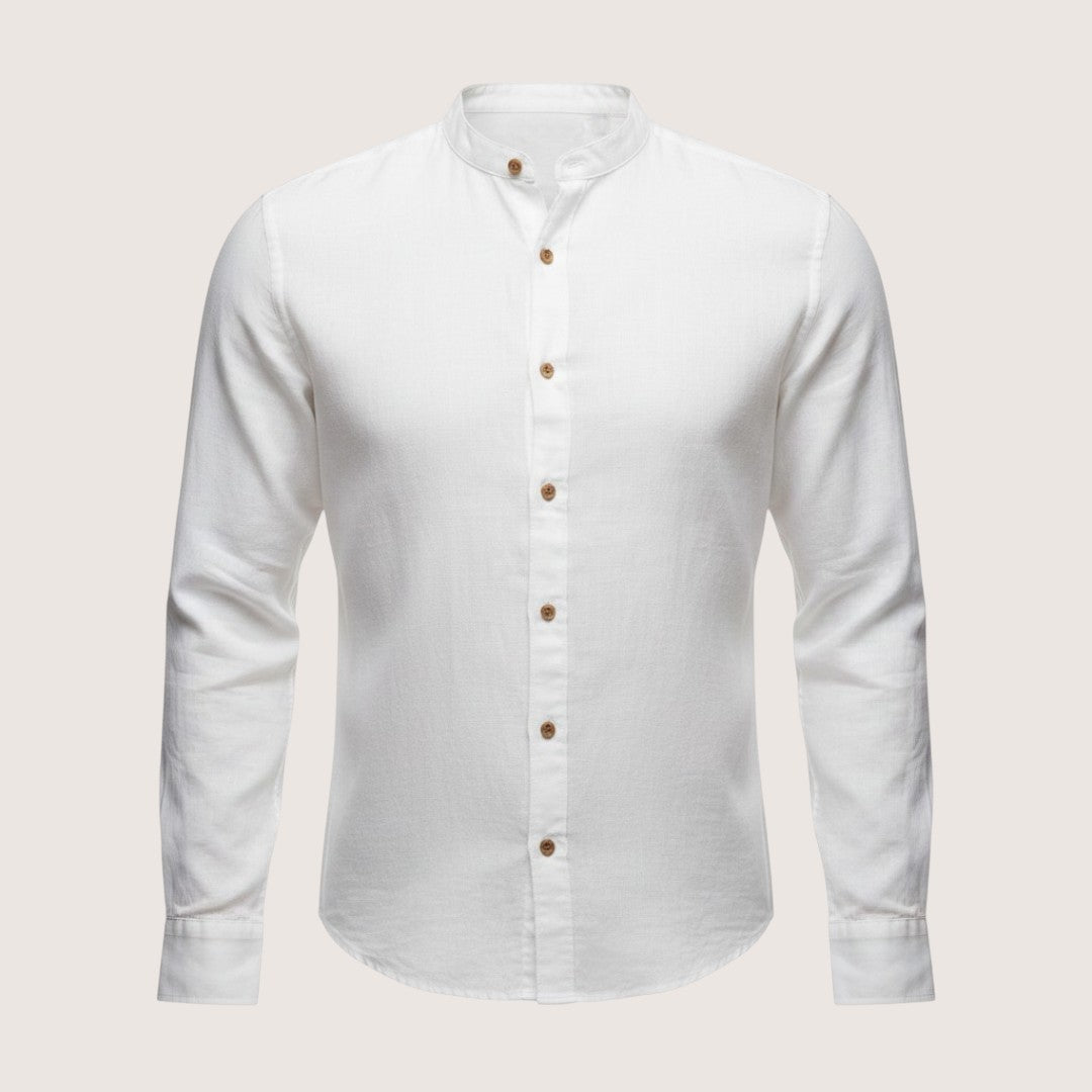 Armin | Men’s Mandarin Collar Button-Up Shirt with Long Sleeves