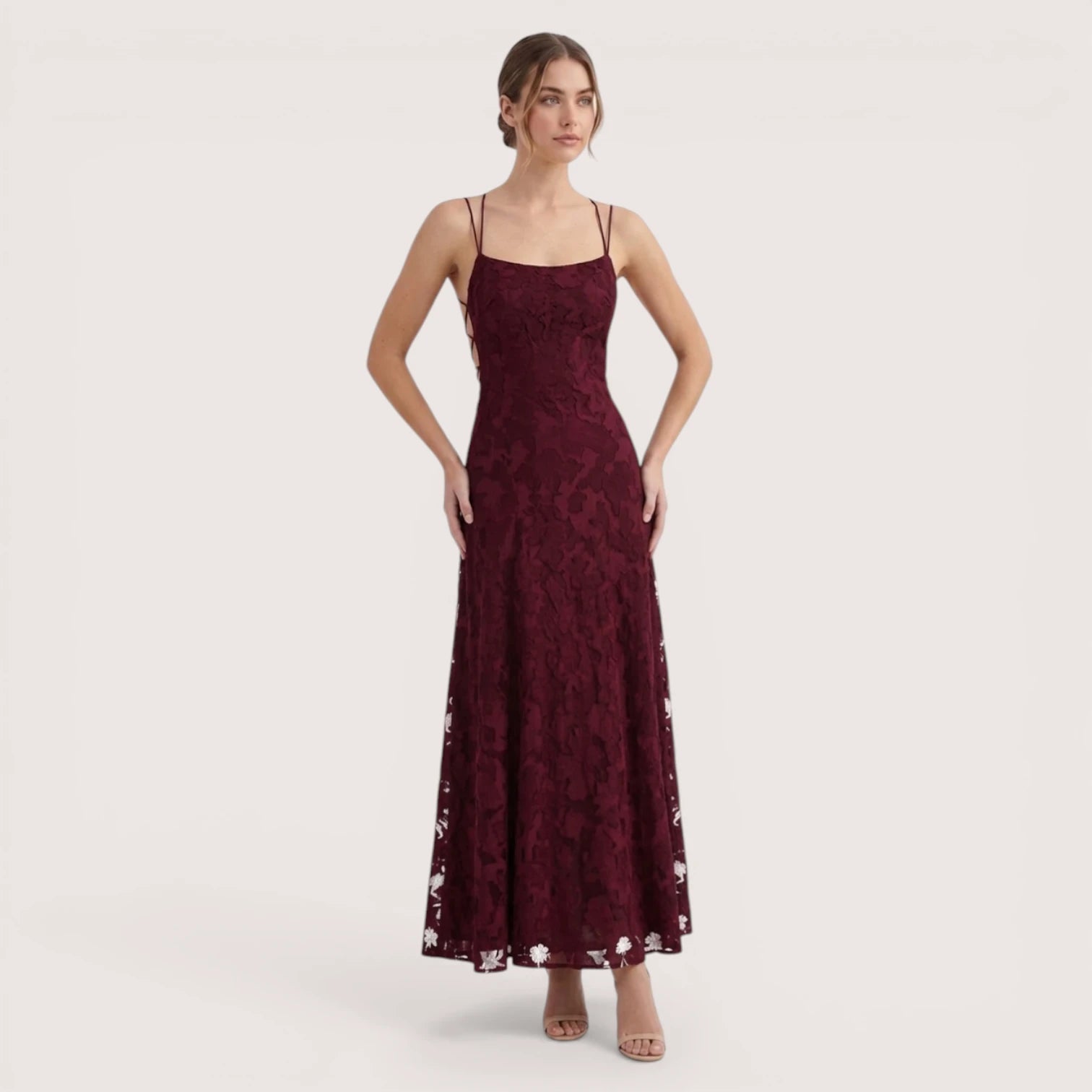 Liora | Floral Pattern Sleeveless Maxi Dress