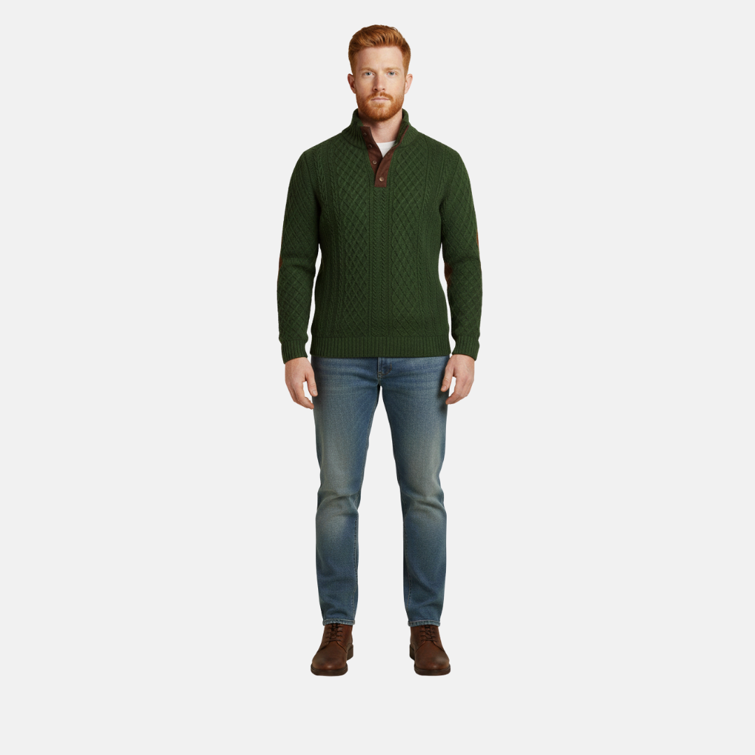 Nelson | Cable Knit Quarter-Zip Sweater