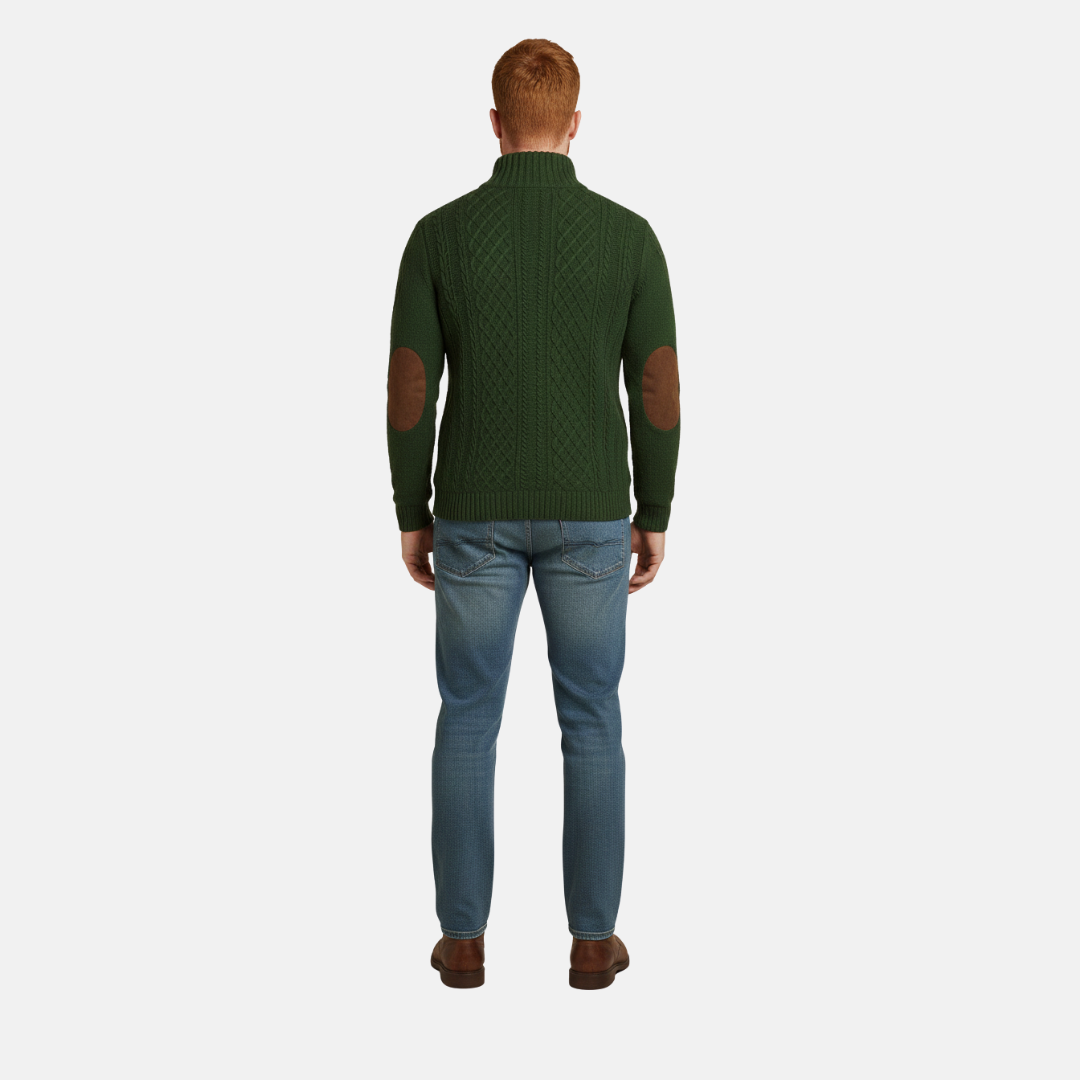 Nelson | Cable Knit Quarter-Zip Sweater