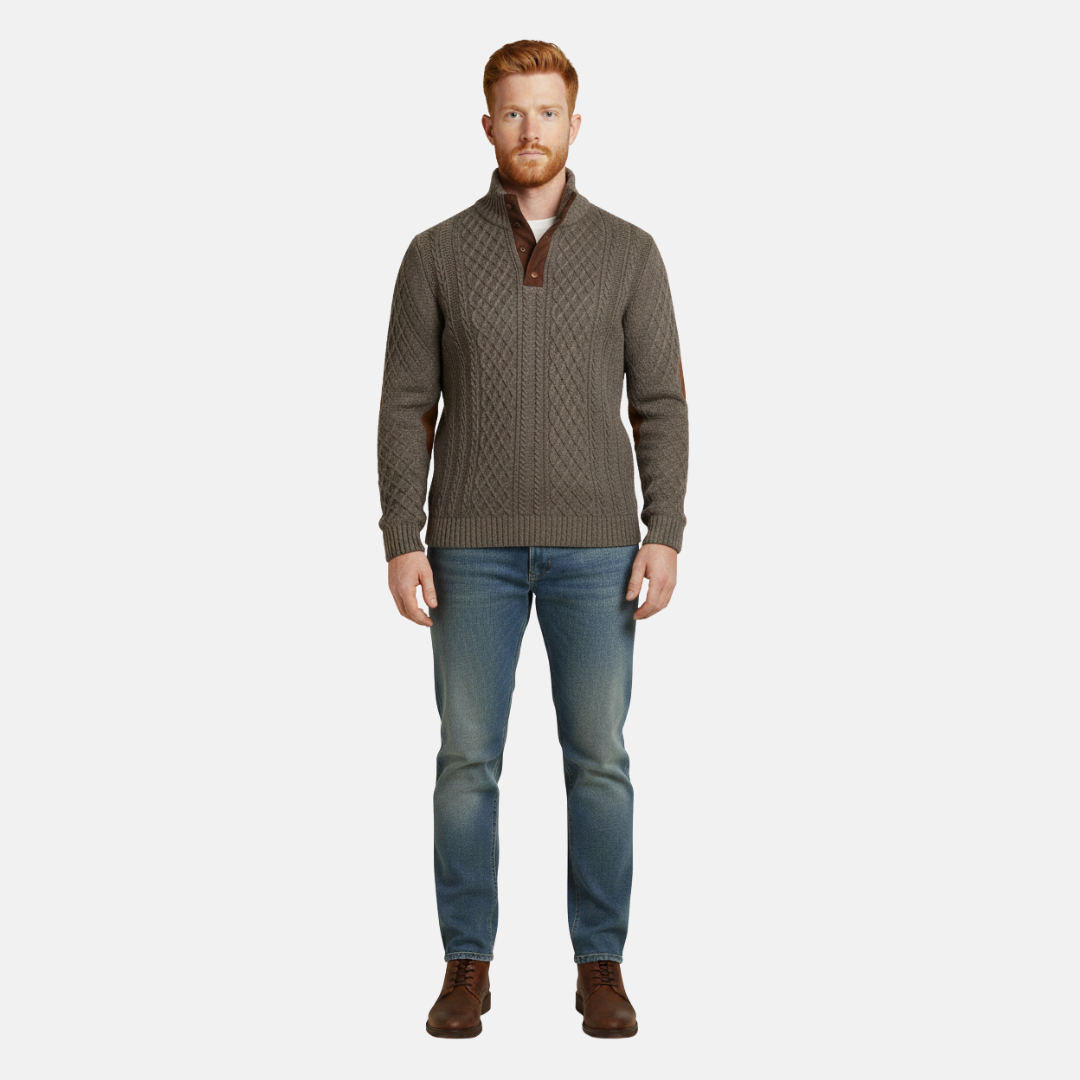 Nelson | Cable Knit Quarter-Zip Sweater