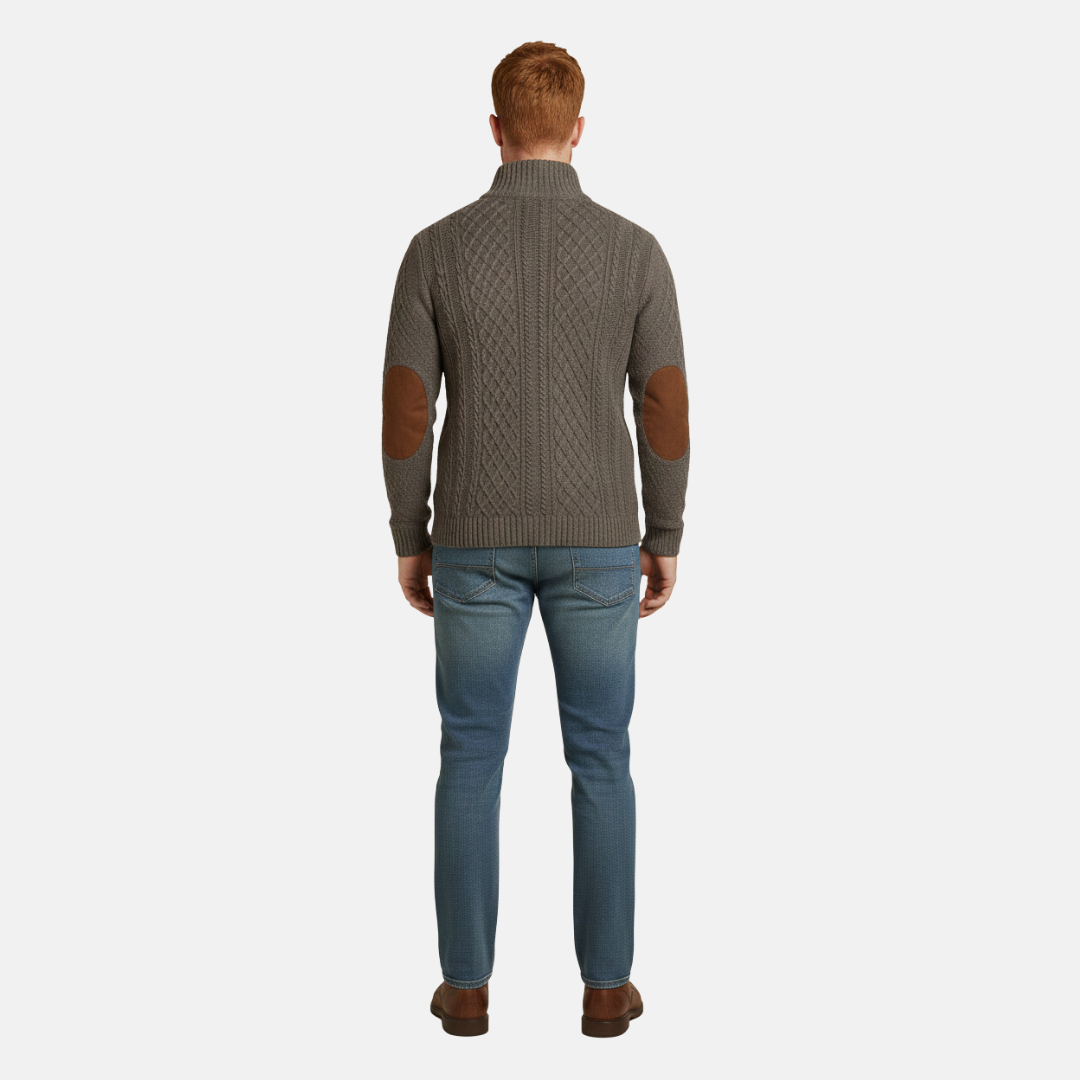 Nelson | Cable Knit Quarter-Zip Sweater