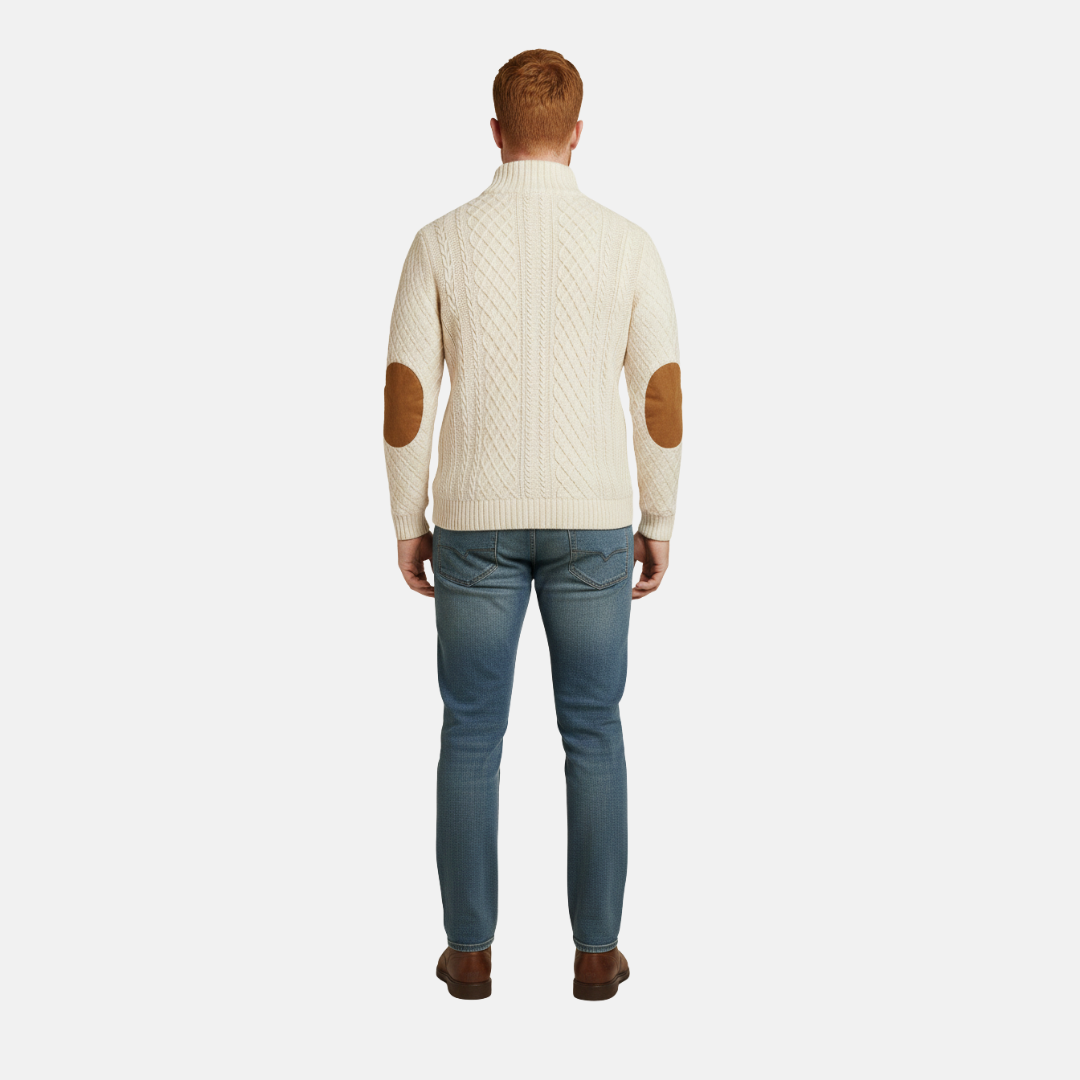 Nelson | Cable Knit Quarter-Zip Sweater