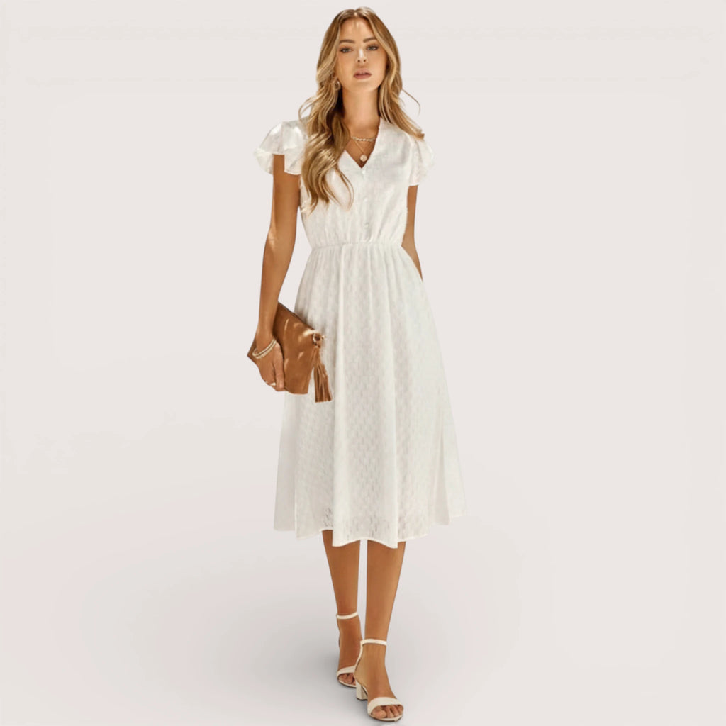 Ava | Flutter Sleeve Midi Dress