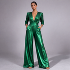 Valentina | Women’s Metallic Wide-Leg Jumpsuit