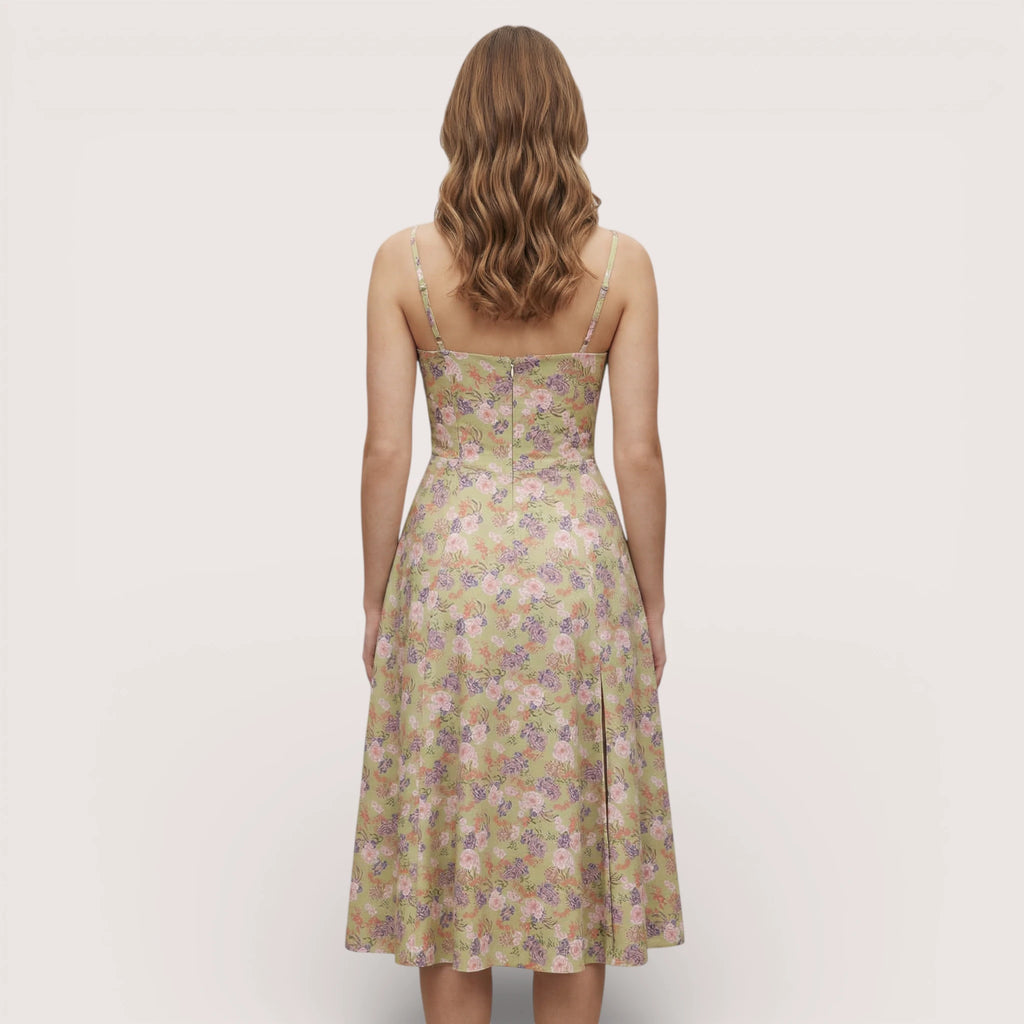 Liana | Women’s Floral Corset Midi Dress