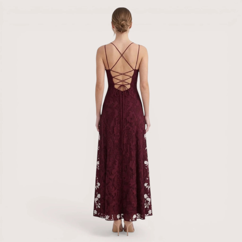 Liora | Floral Pattern Sleeveless Maxi Dress