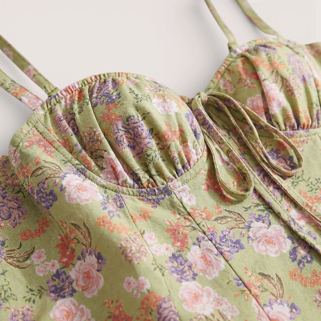 Liana | Women’s Floral Corset Midi Dress