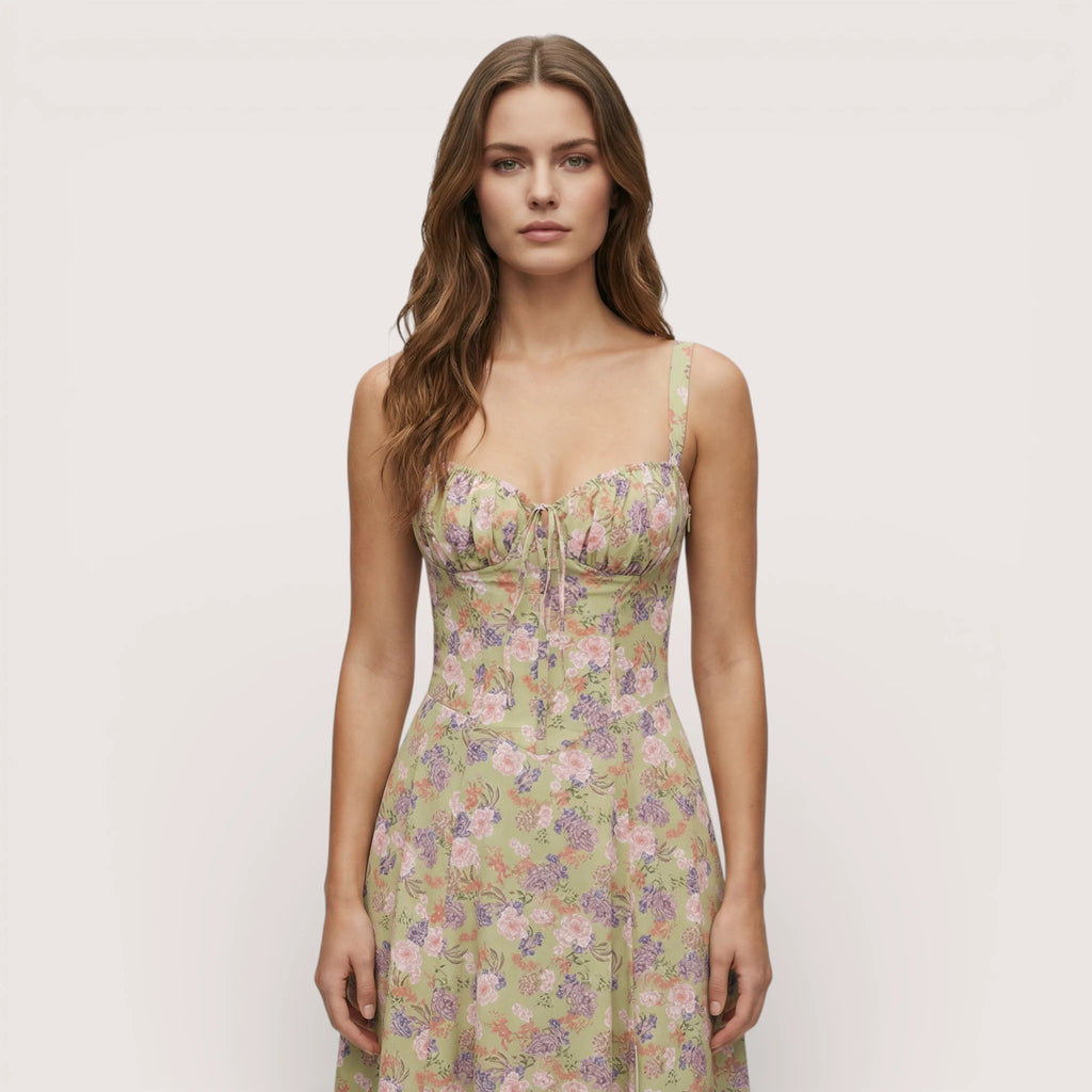 Liana | Women’s Floral Corset Midi Dress