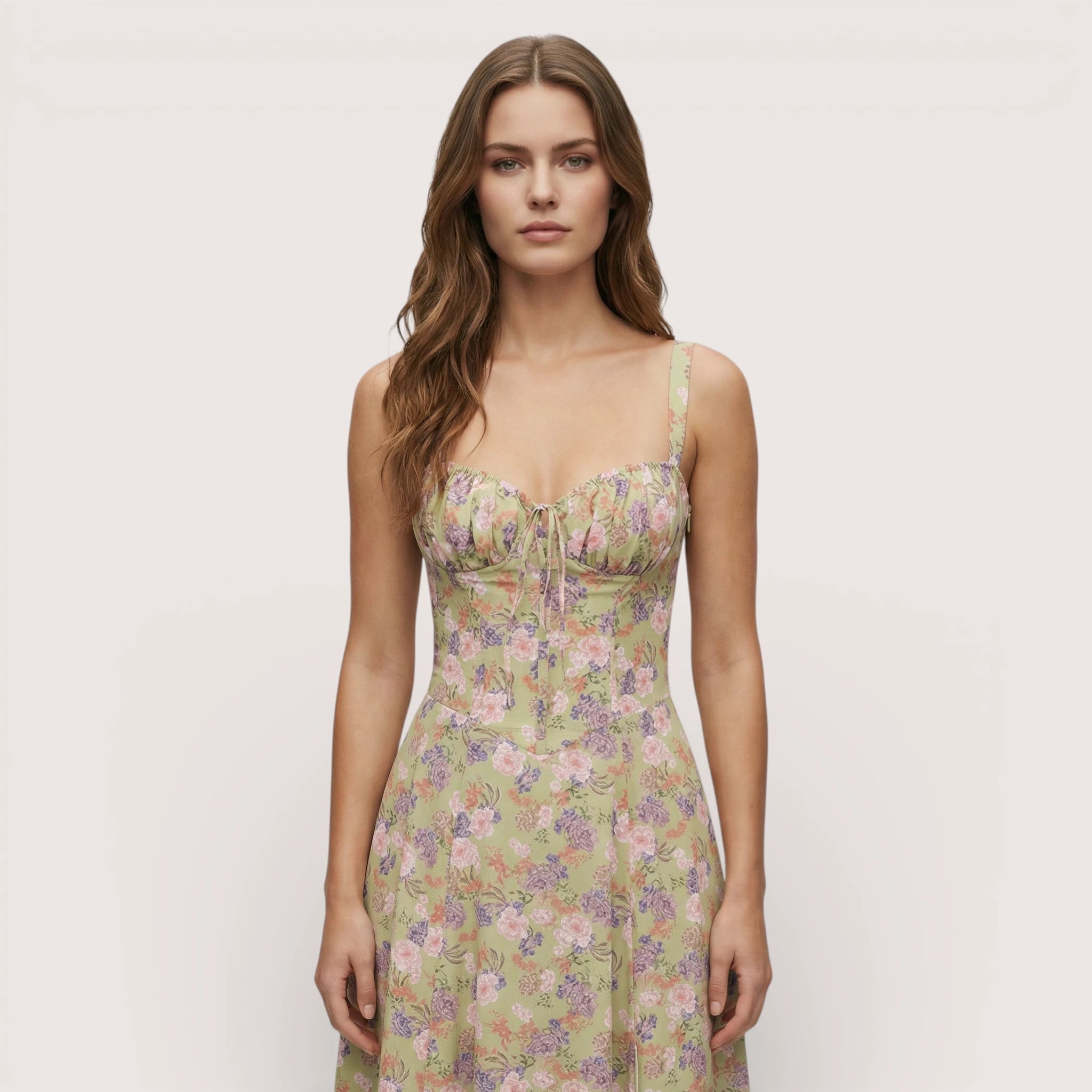 Liana | Women’s Floral Corset Midi Dress