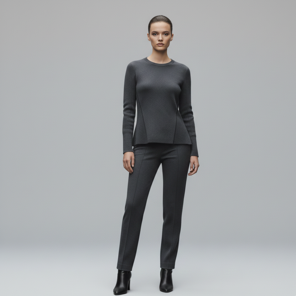 The Iris | Women’s Panelled Peplum Knit Set