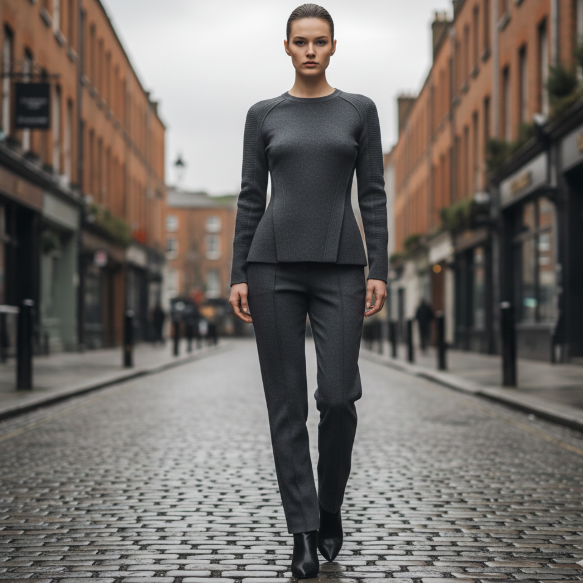 The Iris | Women’s Panelled Peplum Knit Set