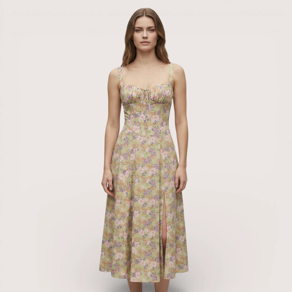 Liana | Women’s Floral Corset Midi Dress