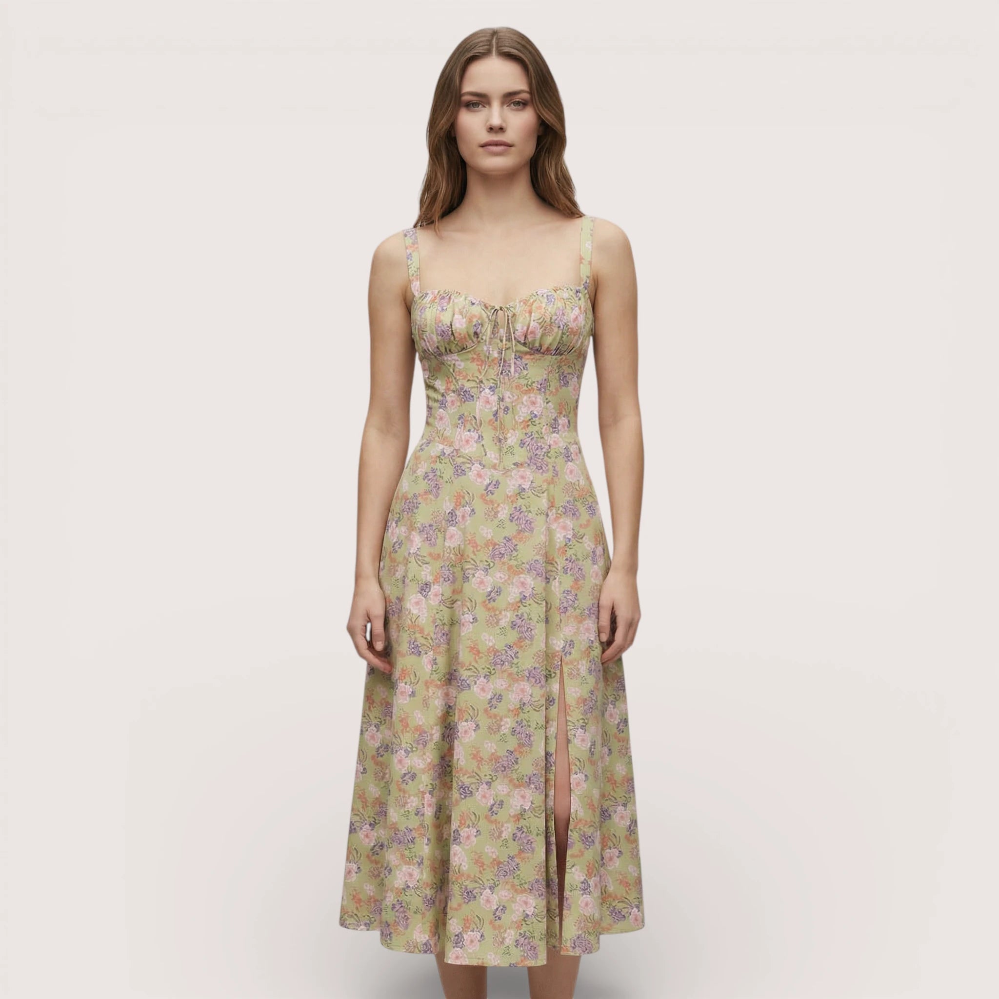Liana | Women’s Floral Corset Midi Dress
