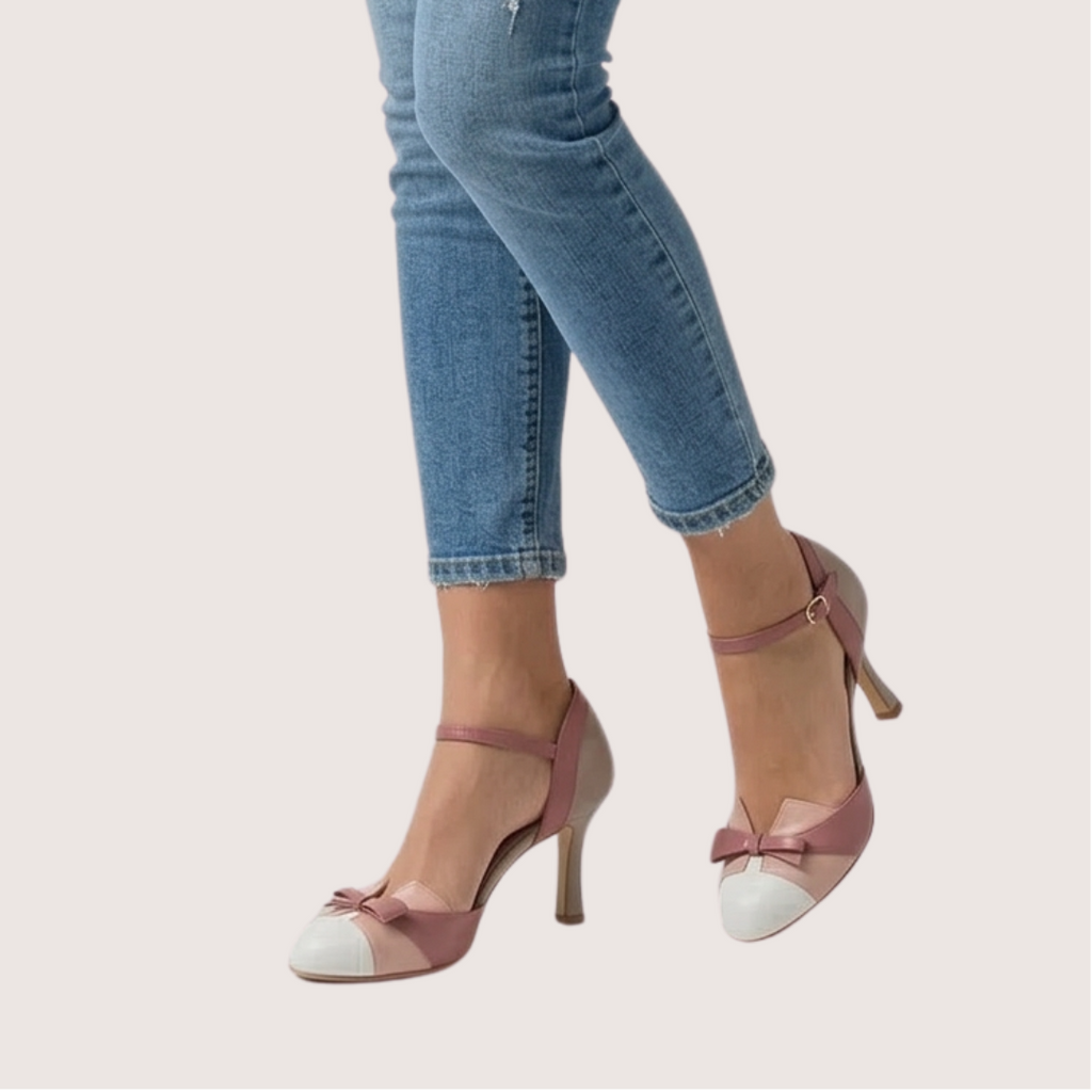 Roselle | Women’s Bow Strap Heeled Pumps