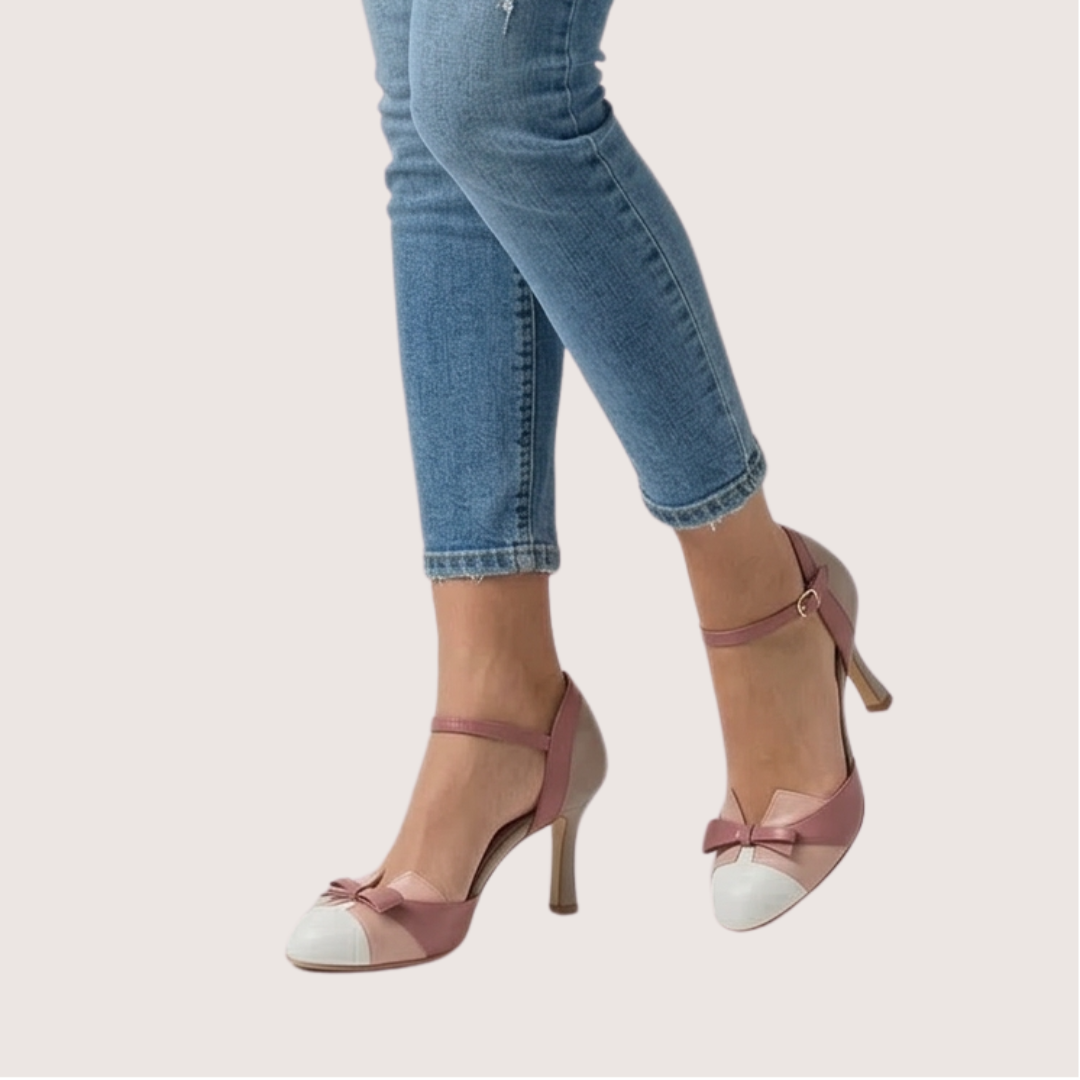 Roselle | Women’s Bow Strap Heeled Pumps