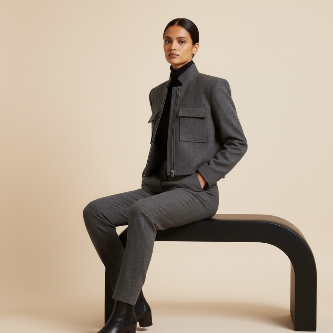 Norelle | Women’s Cropped Structured Zip Jacket