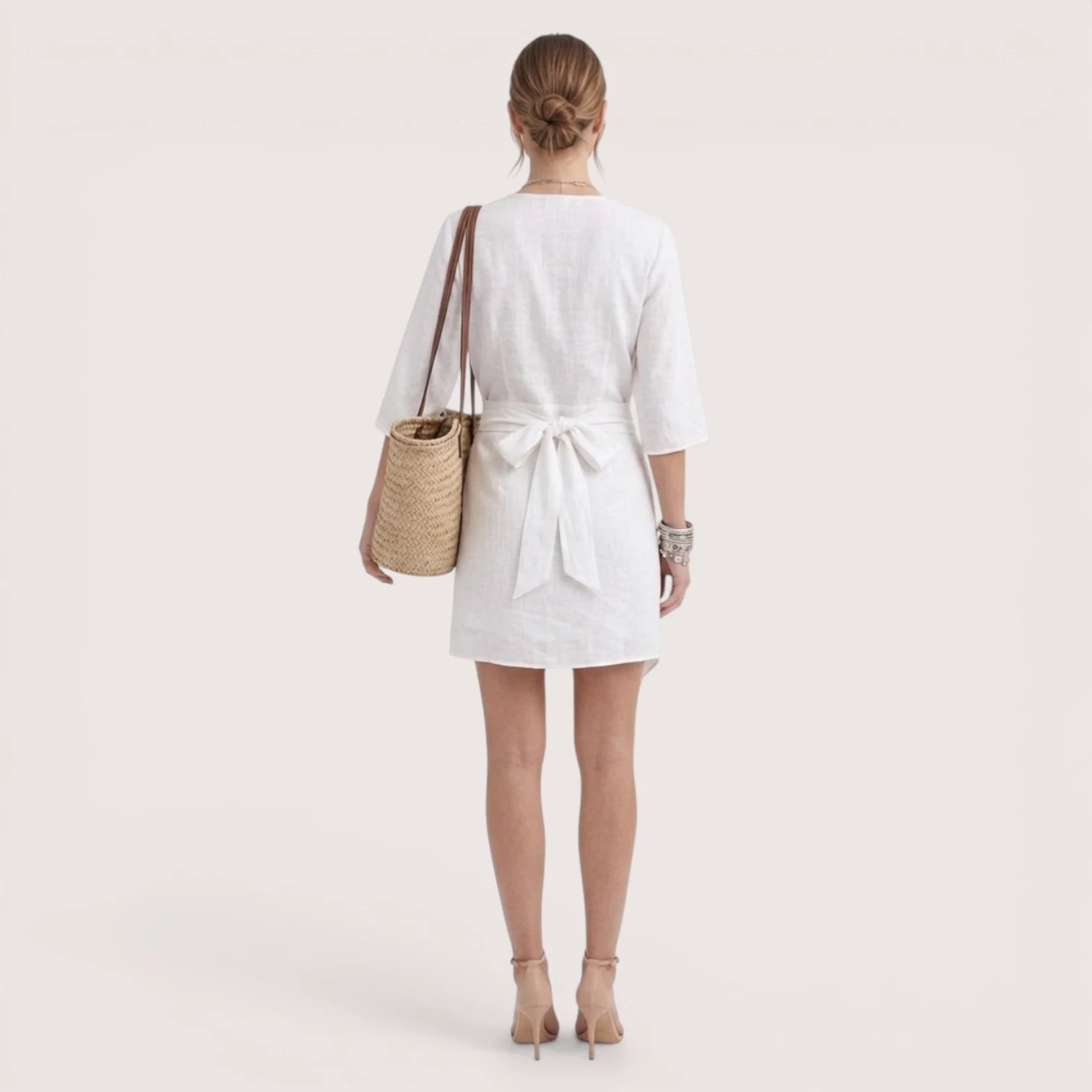 Amara | Women’s Linen Wrap Mini Dress