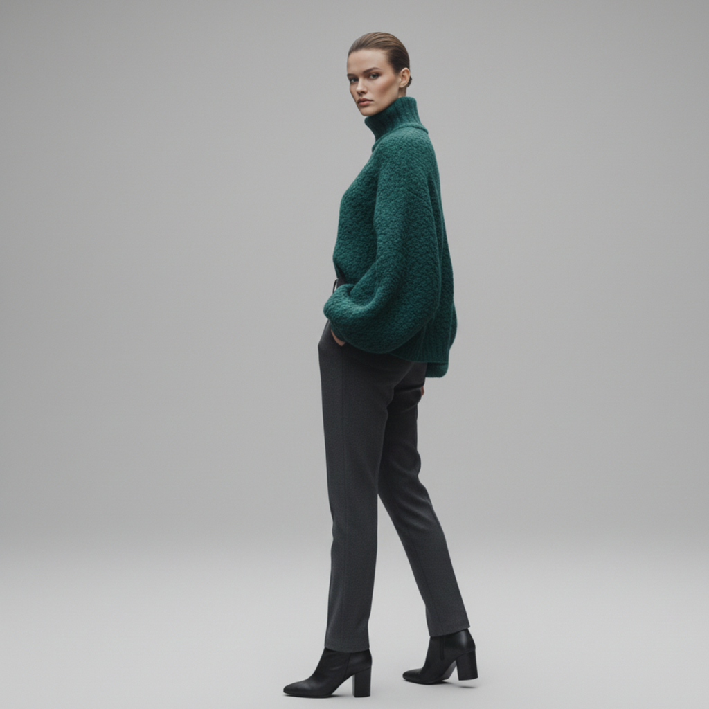 Freya | Women’s Bouclé Oversized Turtleneck