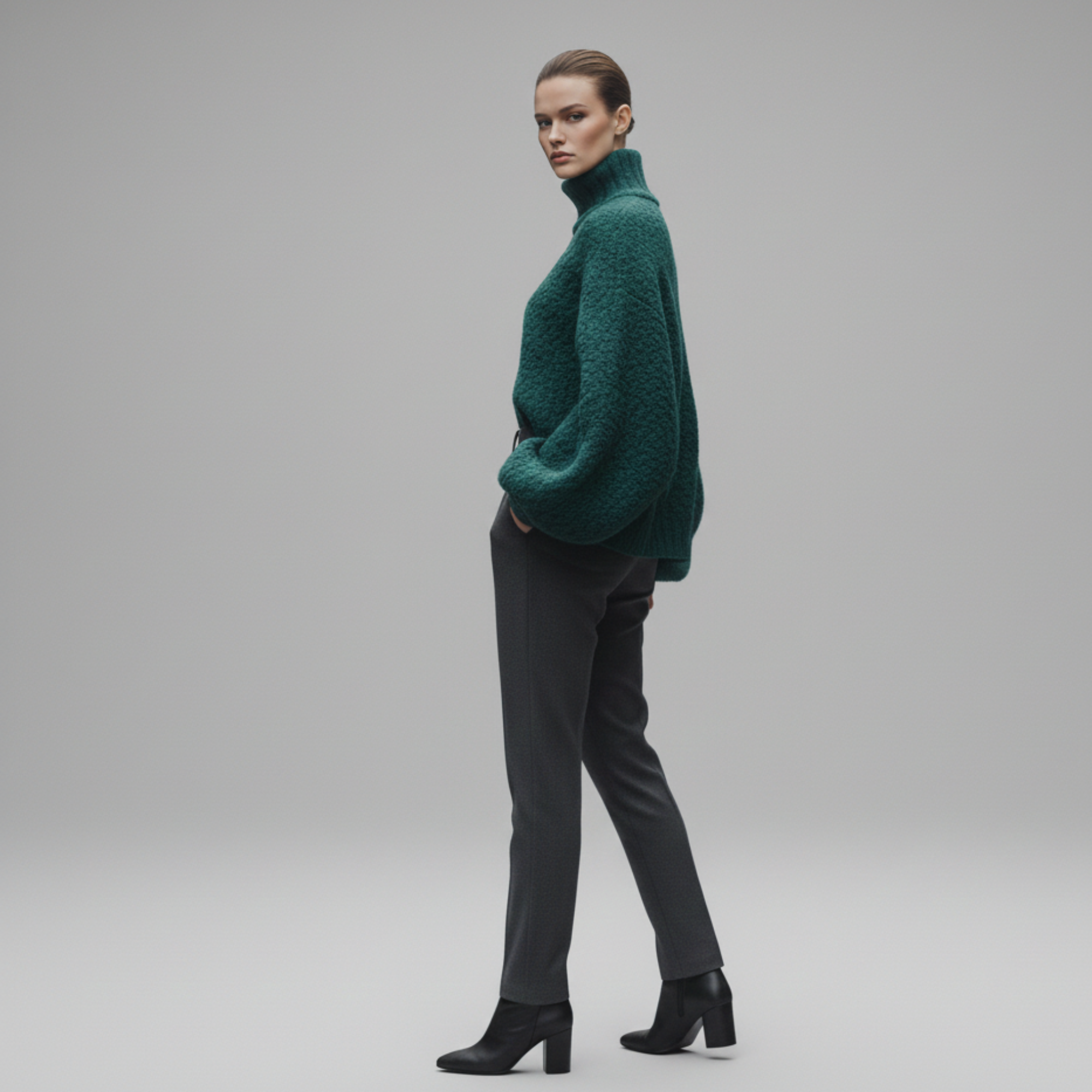 Freya | Women’s Bouclé Oversized Turtleneck