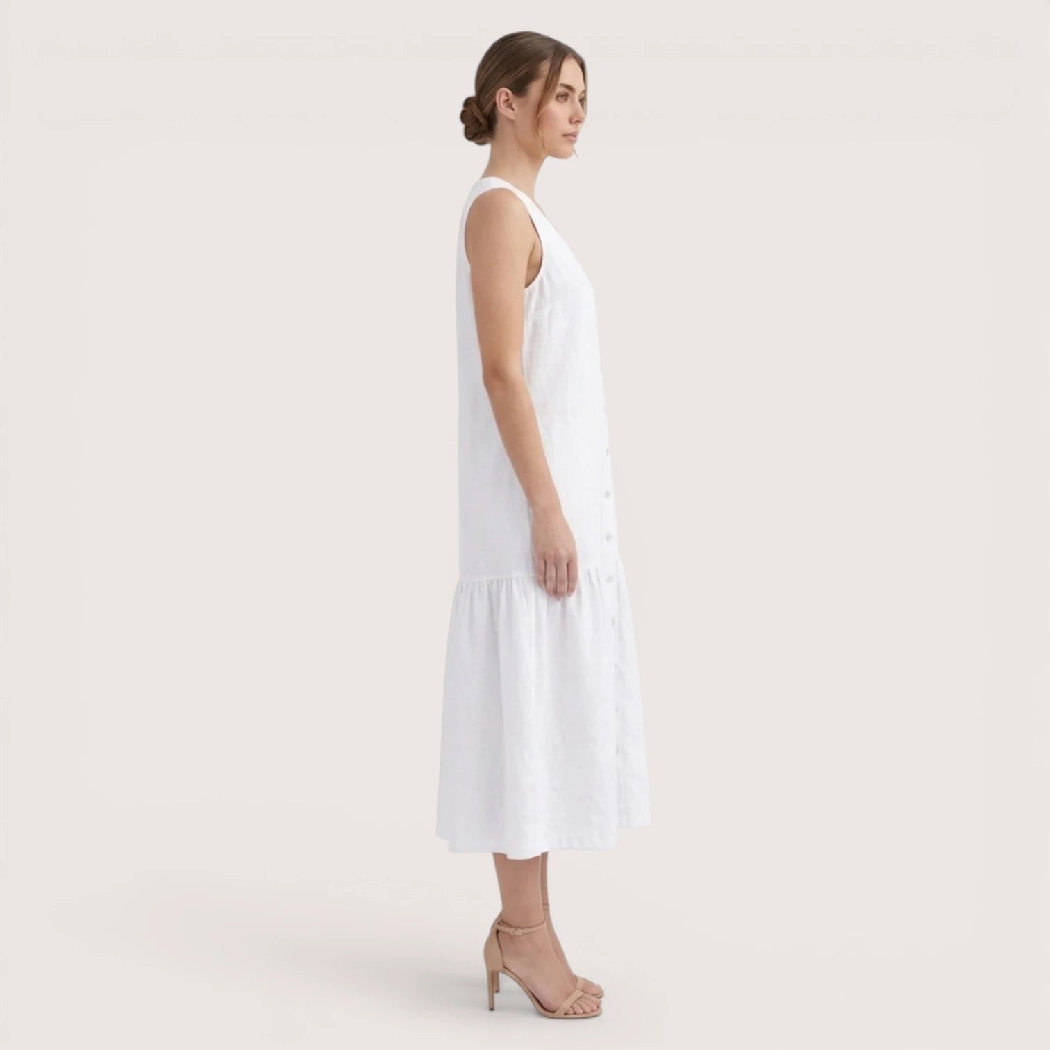 Liora | Women’s Sleeveless Button Midi Dress