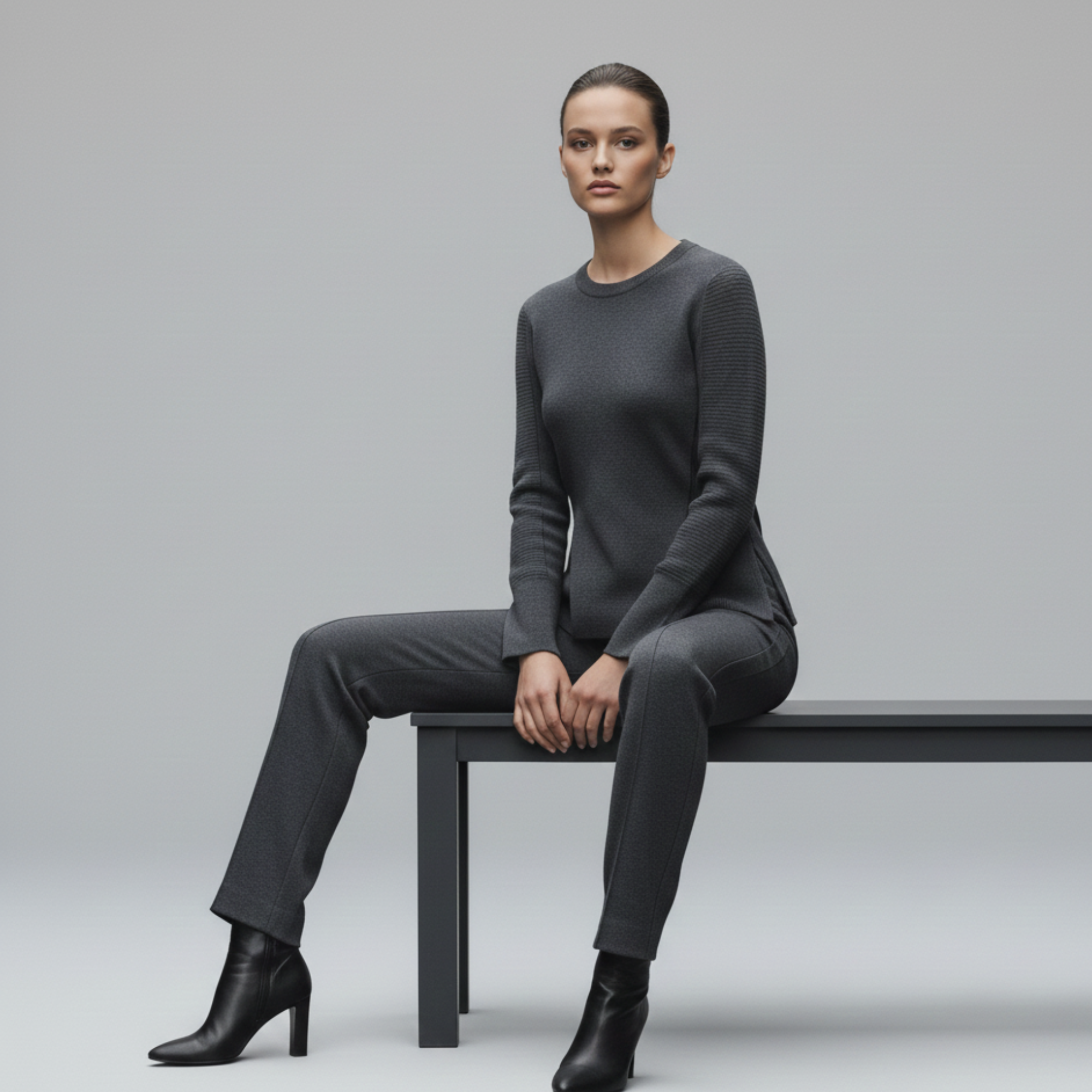 The Iris | Women’s Panelled Peplum Knit Set