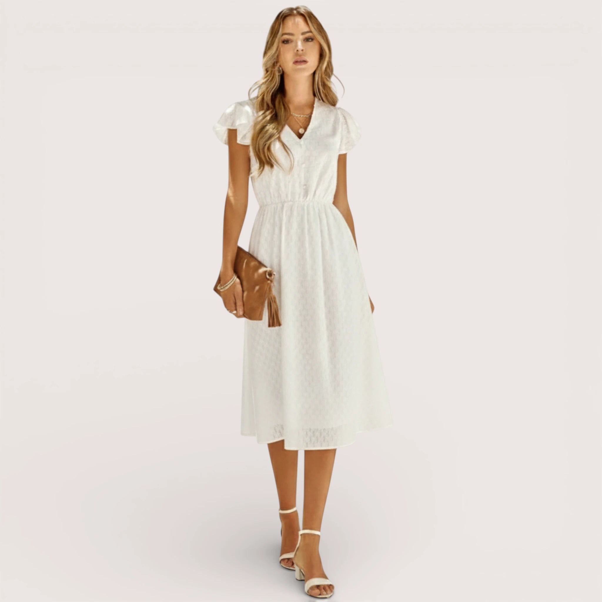 Ava | Flutter Sleeve Midi Dress