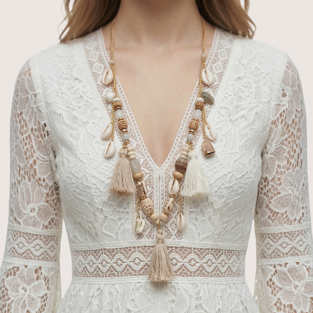 Lioren | Women’s Lace Tassel Maxi Dress