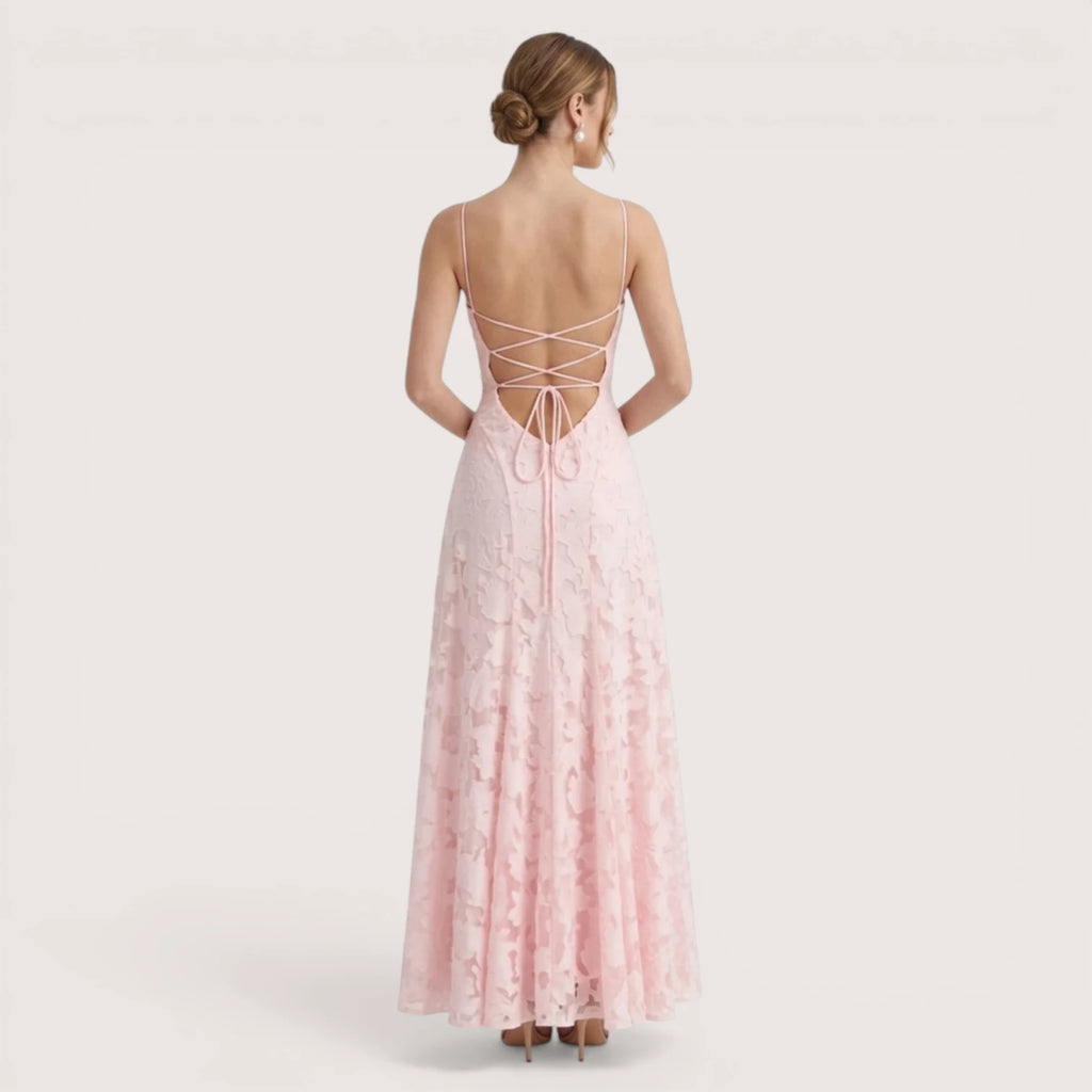 Liora | Floral Pattern Sleeveless Maxi Dress