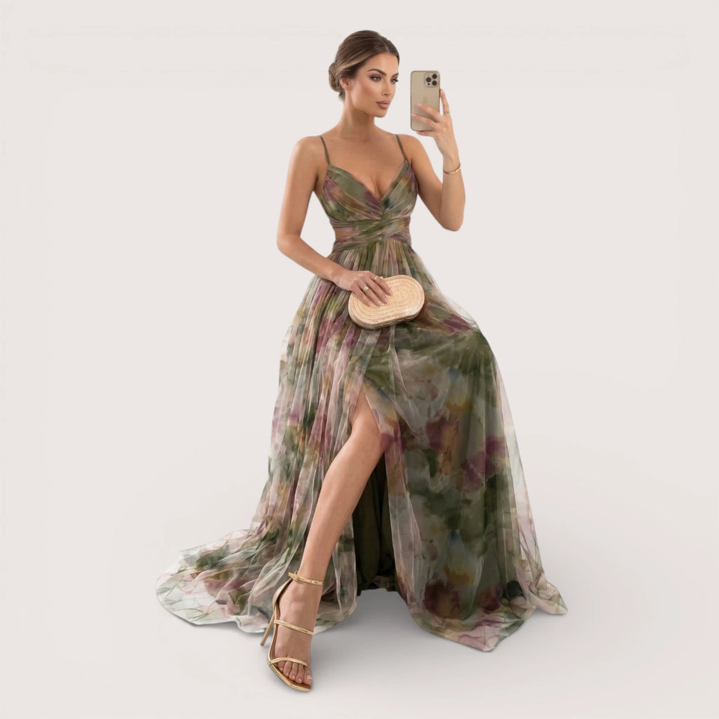 Cressida | Women’s Watercolour Print Maxi Dress