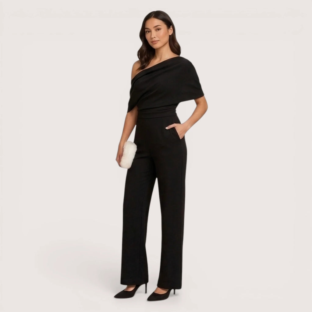 Aveline |Tailored One-Shoulder Wide-Leg Jumpsuit