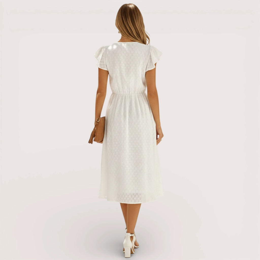 Ava | Flutter Sleeve Midi Dress