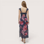 Elira | Women’s Floral Lace Maxi Dress with Sheer Back Detail