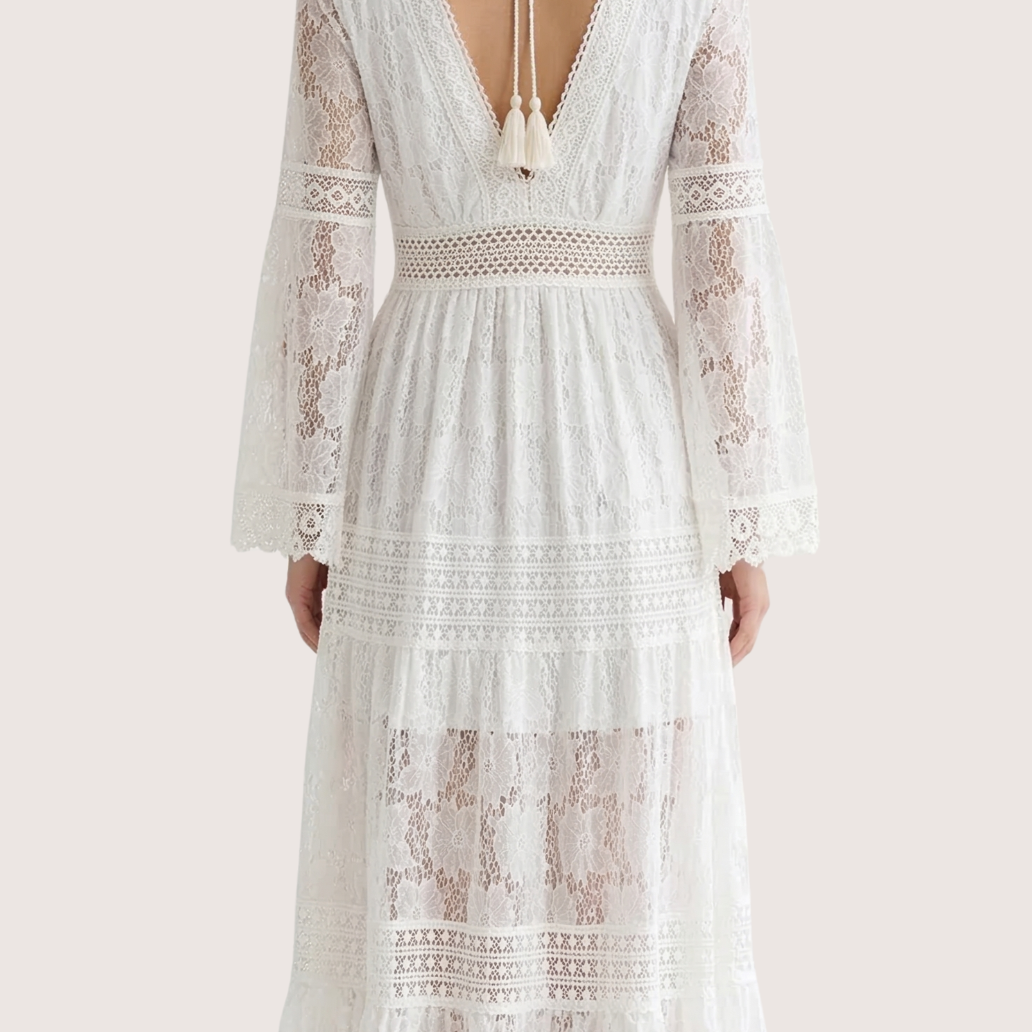 Lioren | Women’s Lace Tassel Maxi Dress