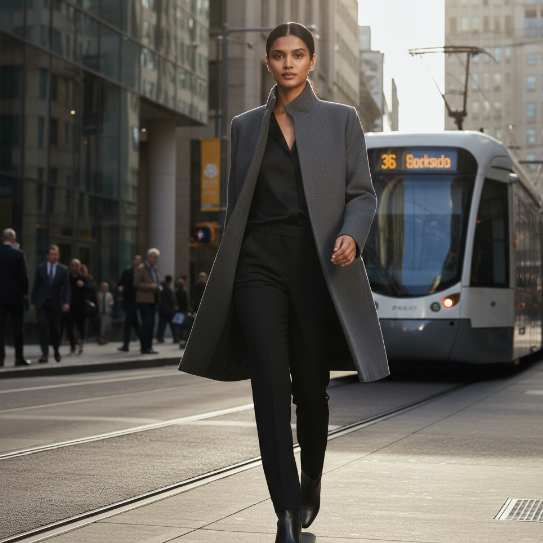 Vera | Women’s Long Coat with Stand Collar