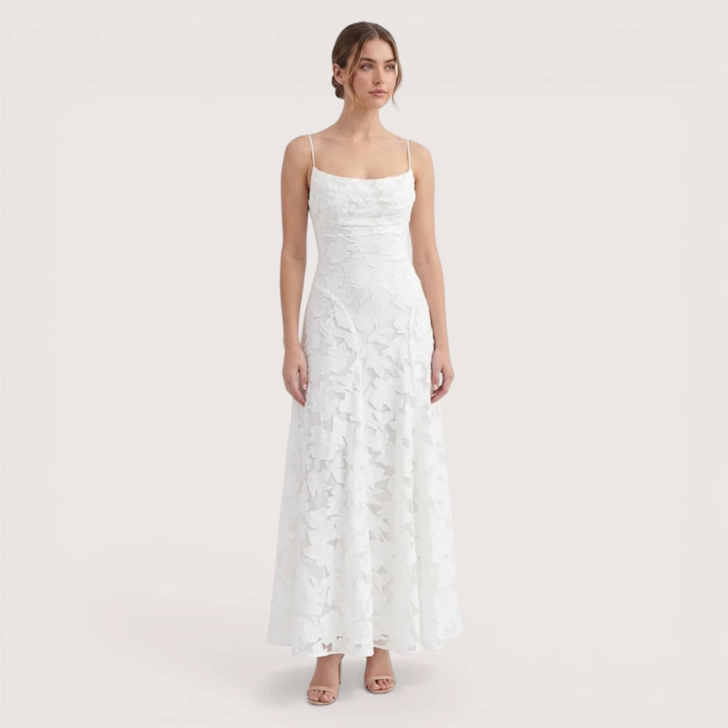 Liora | Floral Pattern Sleeveless Maxi Dress