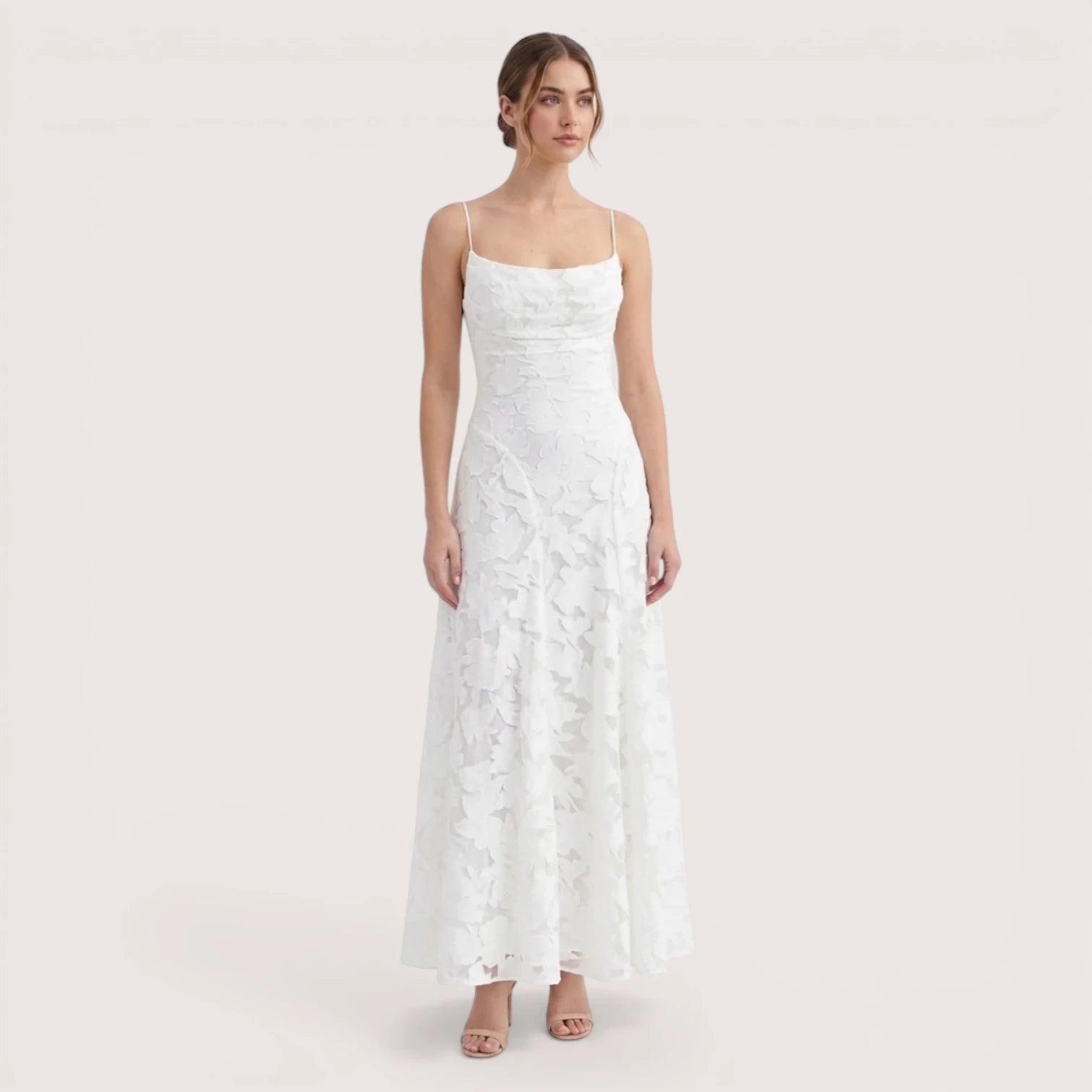 Liora | Floral Pattern Sleeveless Maxi Dress