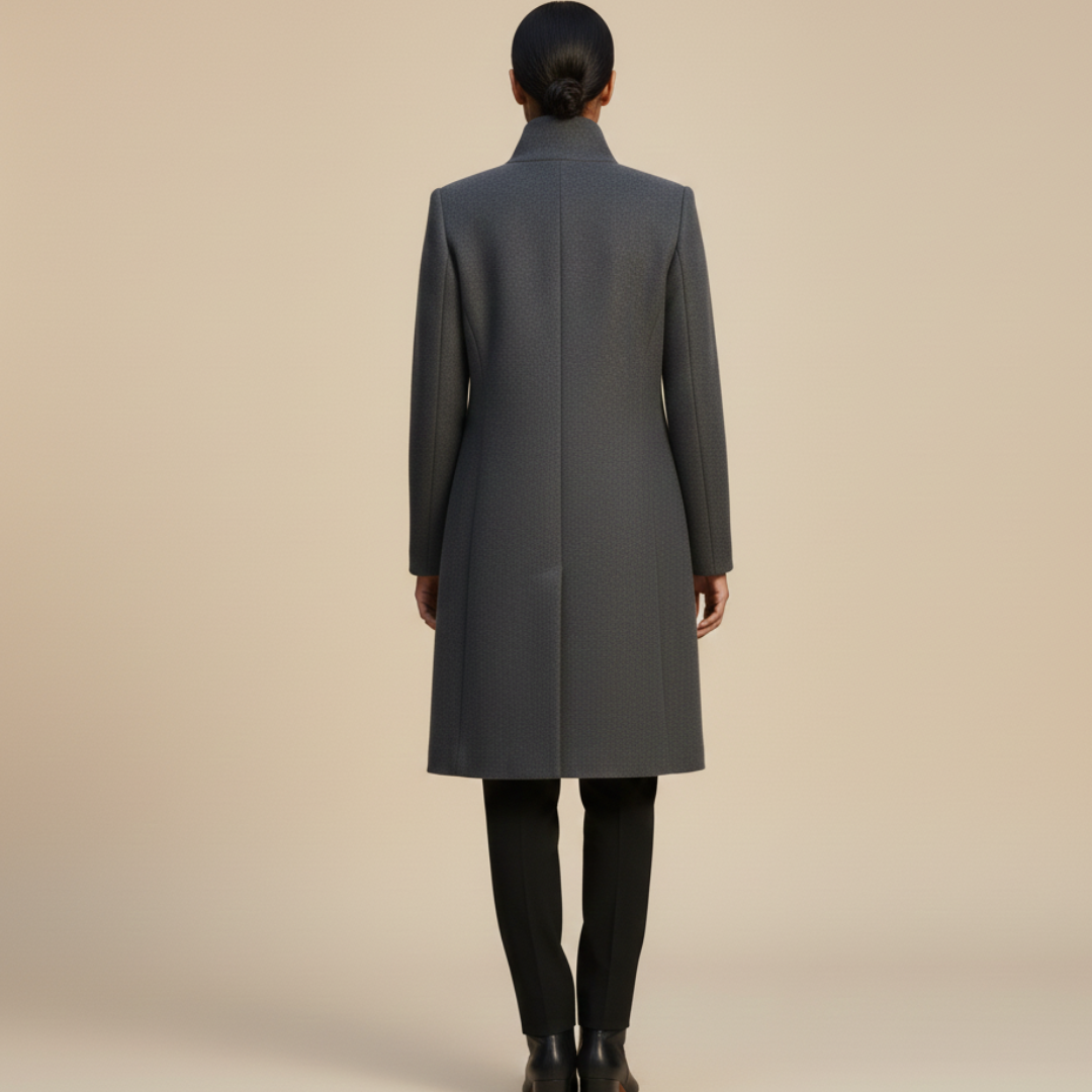 Vera | Women’s Long Coat with Stand Collar