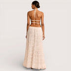Elirienne | Women’s Ruffled Top & Tiered Maxi Skirt Set