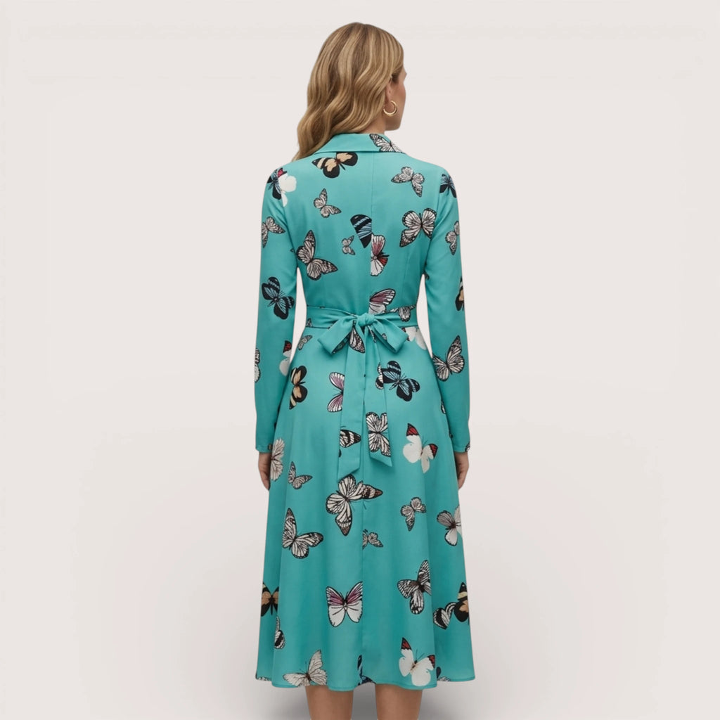 Chara | Printed V-Neck Ankle Length Dress