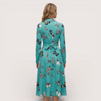 Chara | Printed V-Neck Ankle Length Dress