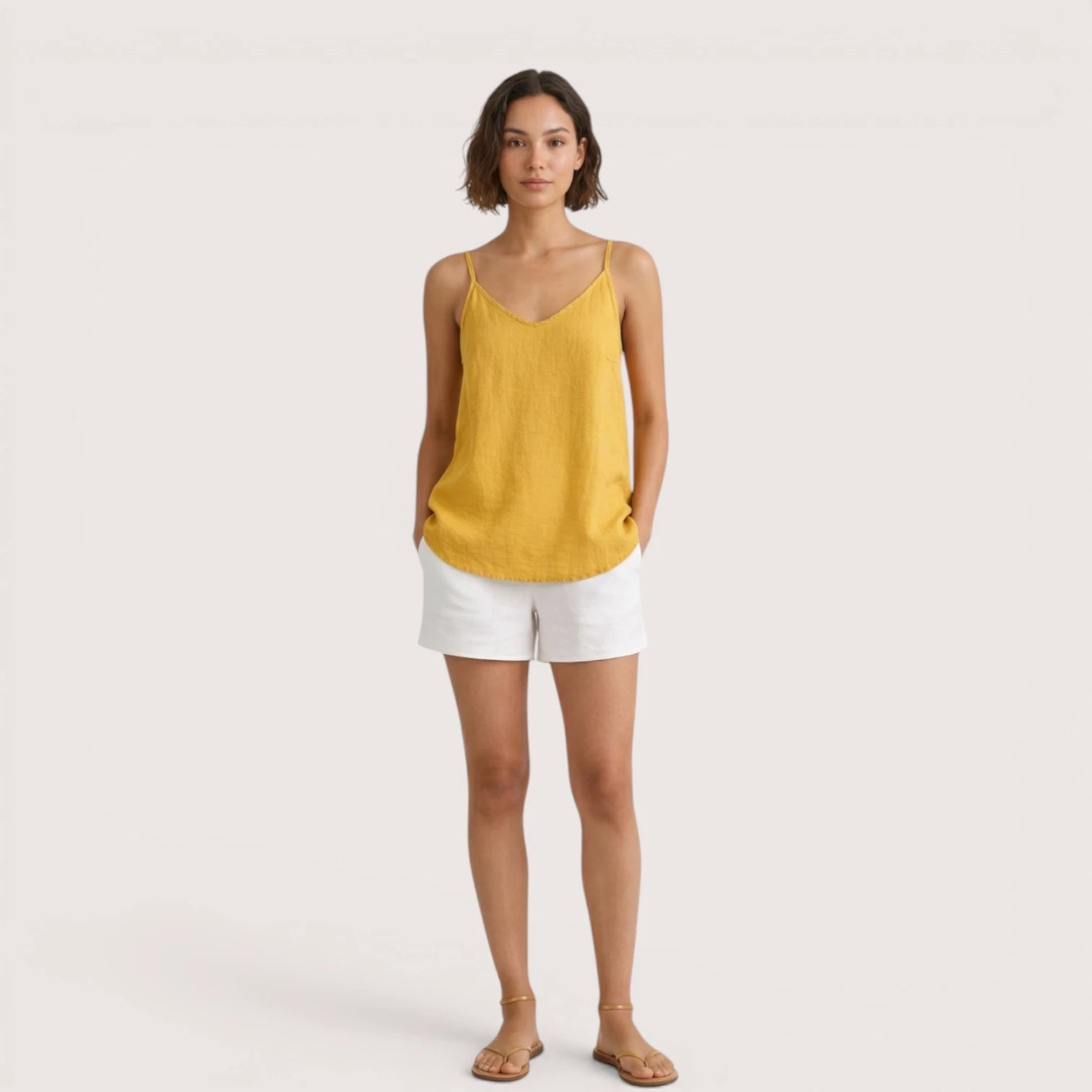 Seraphina | Women’s Spaghetti Strap Linen Top