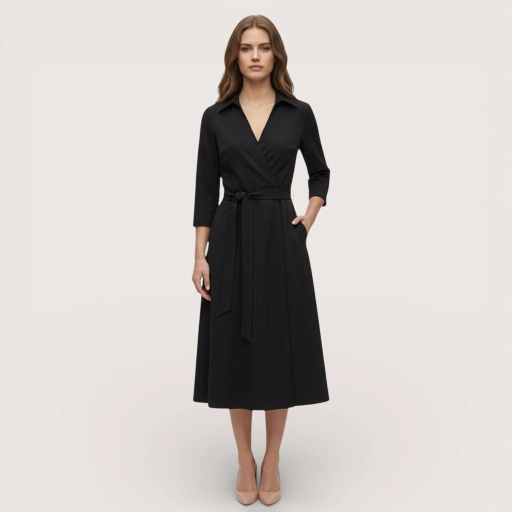 Chara | Printed V-Neck Ankle Length Dress
