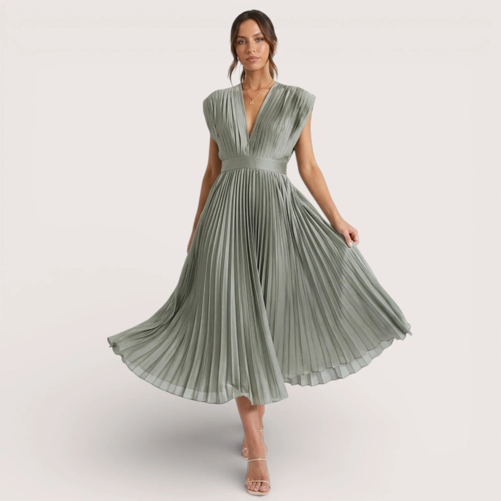 Elowen | Women’s Pleated Midi Dress