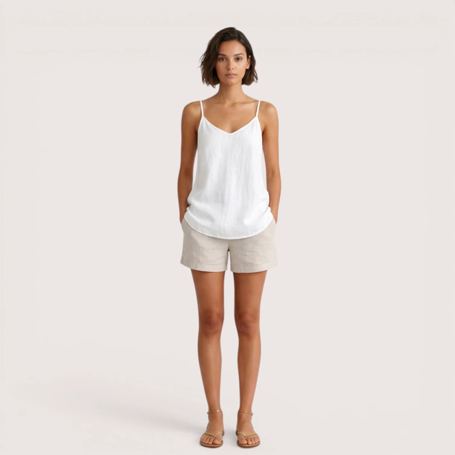 Seraphina | Women’s Spaghetti Strap Linen Top
