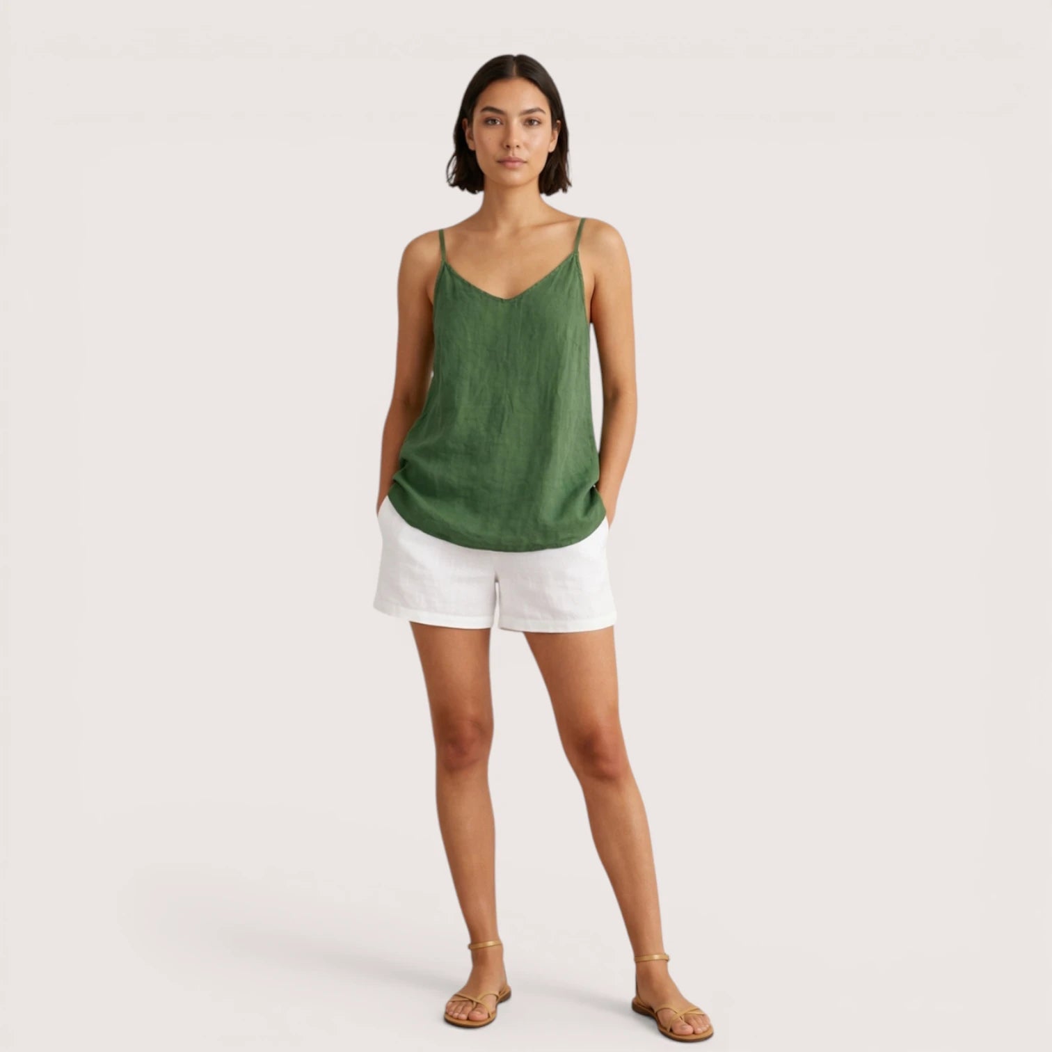 Seraphina | Women’s Spaghetti Strap Linen Top